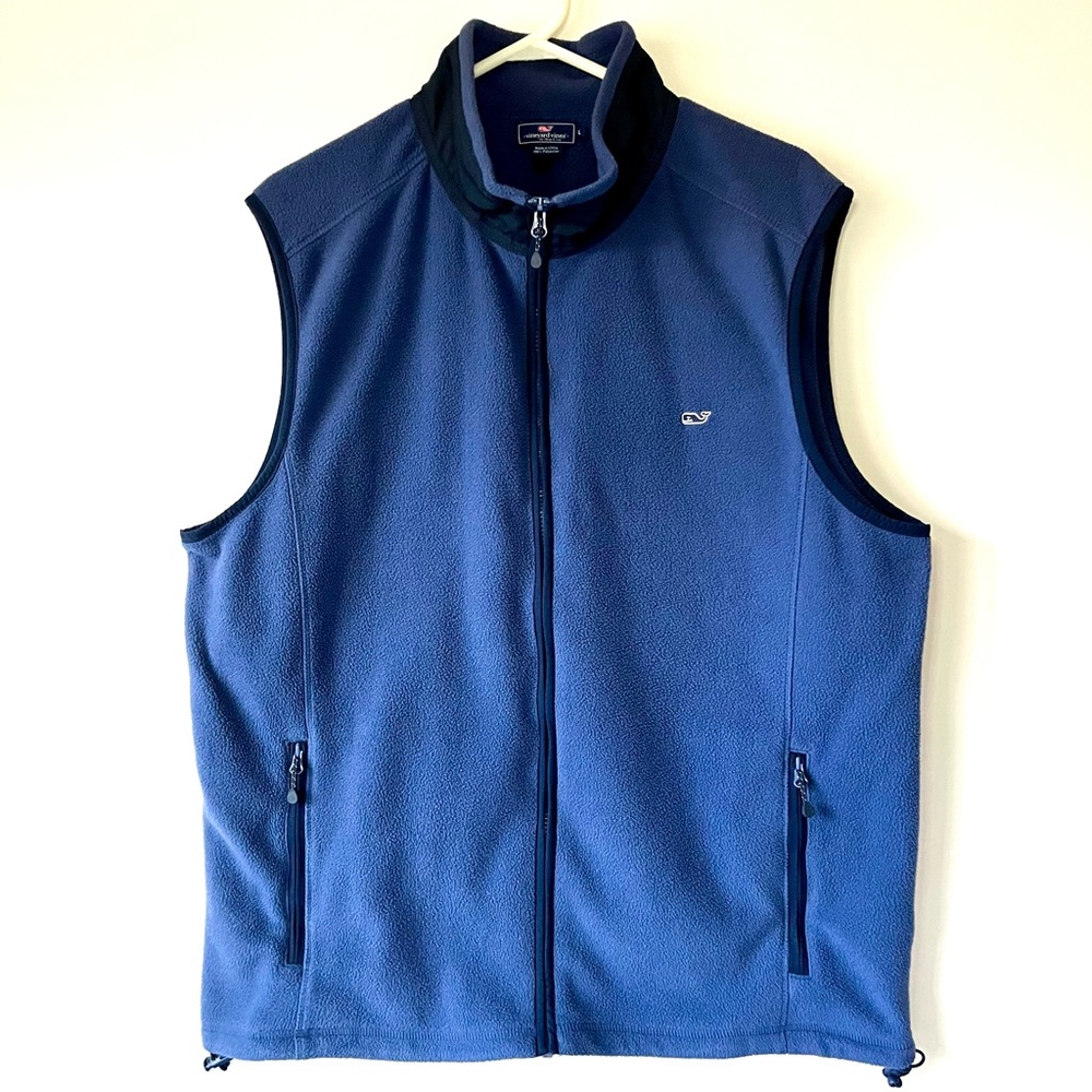 Vineyard Vines Navy Fleece Vest Men's L - Picture 2 of 5